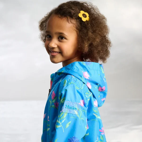 Hatley Blue Real Floral A-Line Swing Raincoat